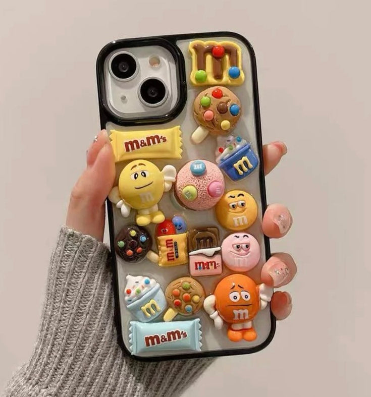 Resin Art Iphone Case Multi Coloured M M Chocolate Design Back Cover“ Premium Quality, Stylish & Durable Protective Case