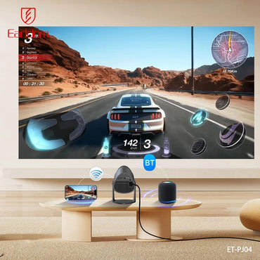 Portable HD LED Projector with 4K?Support and Wireless Connectivity