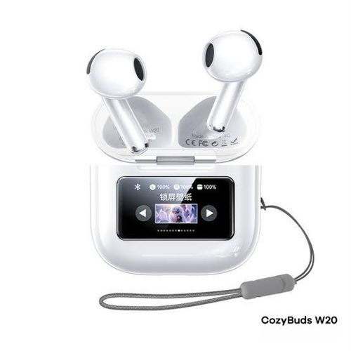 ENC Wireless Bluetooth V5.4 Earphone LCD Full Color Display Music Call In Ear Earbuds