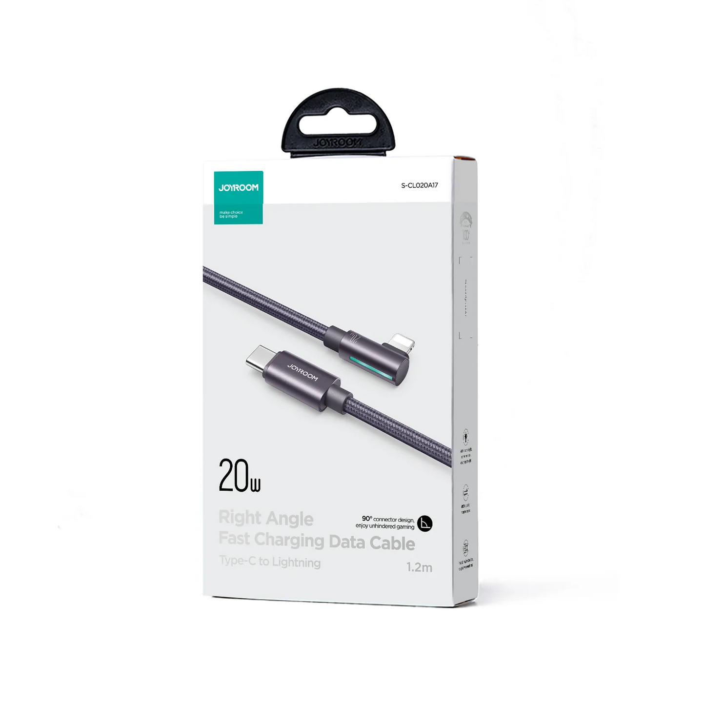 JOYROOM S-CL020A17 20W Type C - 8-Pin Right Angle Fast Charging Data Cable 1.2M