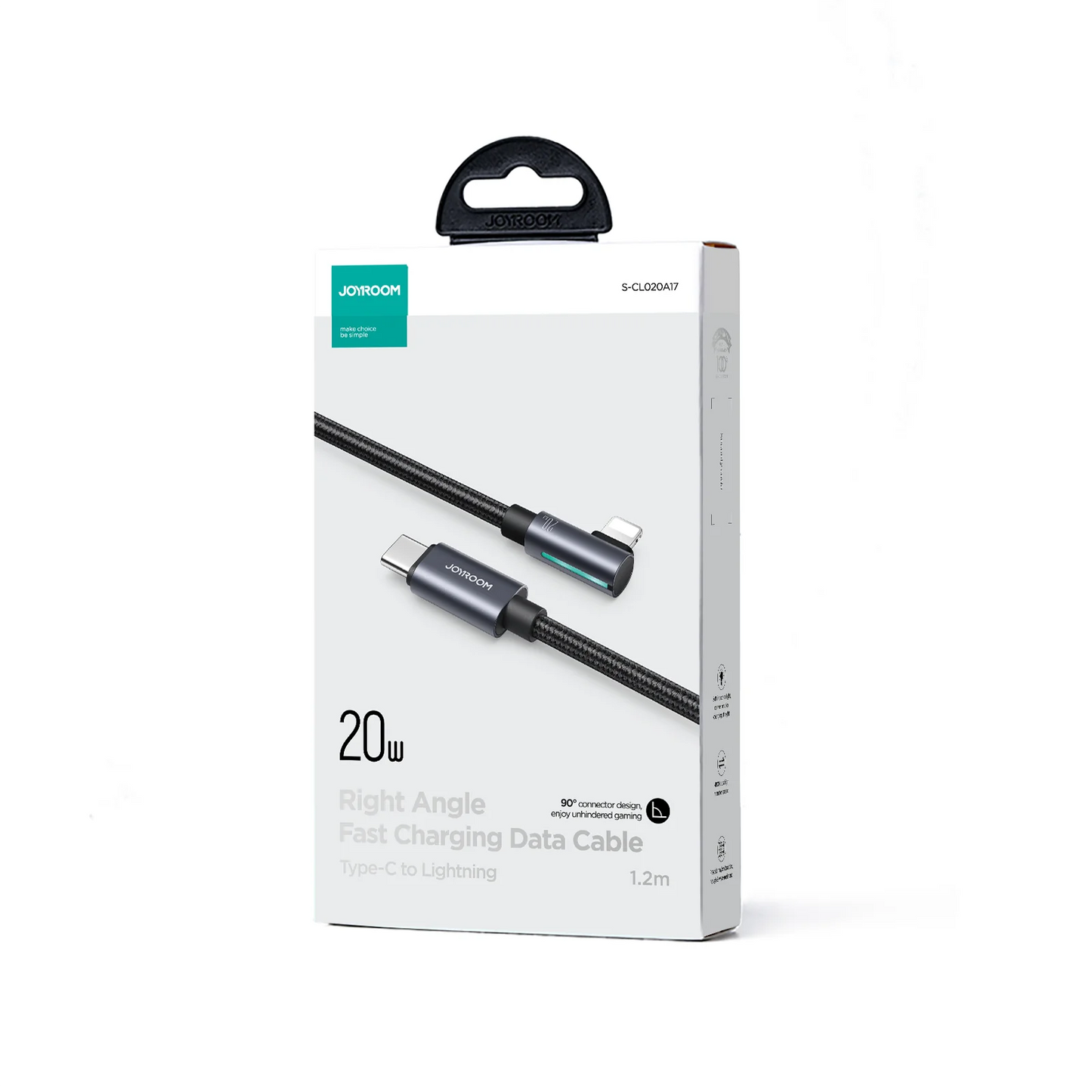 JOYROOM S-CL020A17 20W Type C - 8-Pin Right Angle Fast Charging Data Cable 1.2M