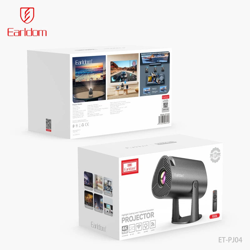 Portable HD LED Projector with 4K?Support and Wireless Connectivity