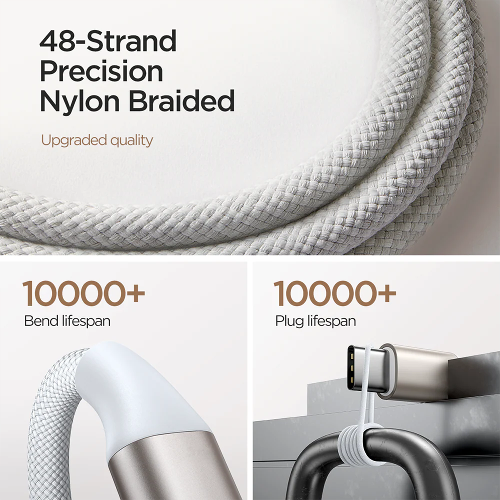 Magnetic Usb C Charging Cable For Ip Watch 1 2M Braided Nylon White“ Premium Quality, Stylish & Durable Protective Case