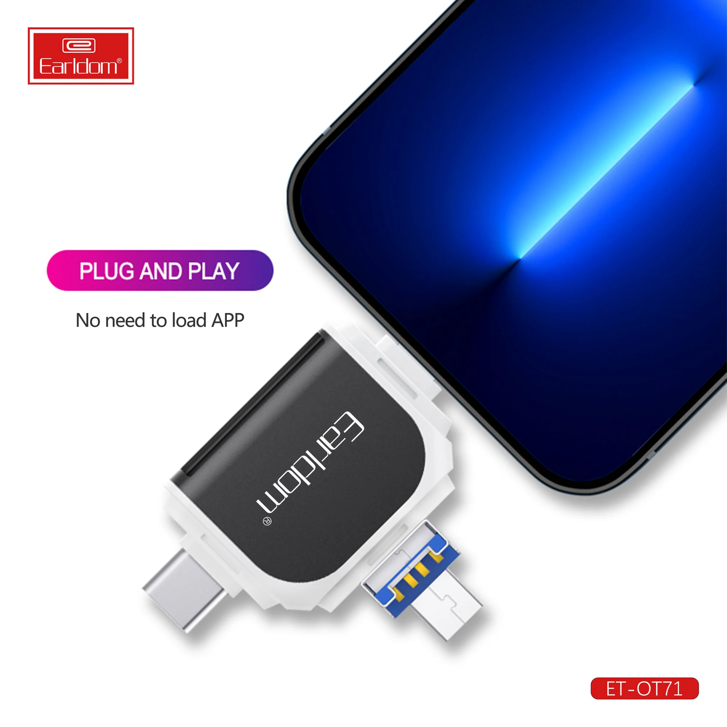 6 In 1 Otg Card Reader By Earldom“ Premium Quality, Stylish & Durable Protective Case
