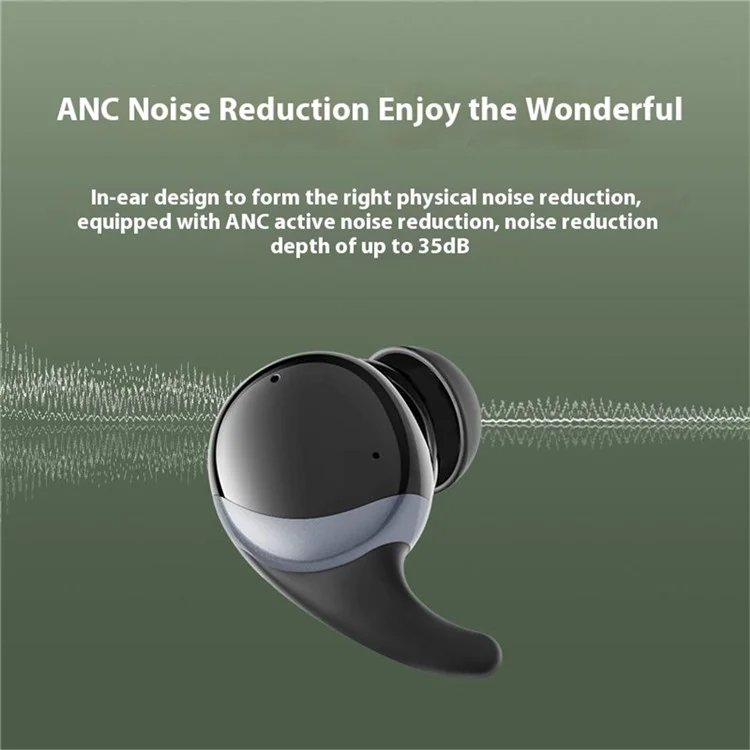 BT5.3 Long Battery Life Touch Control ANC Noise Reduction TWS Earphone Black