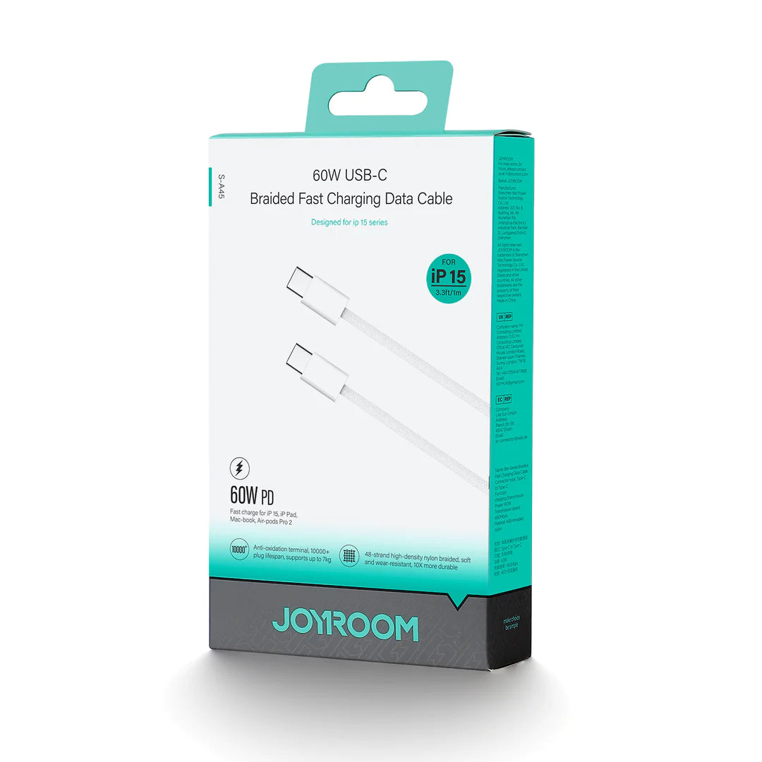 60w Type-C to Type-C Braided Data Cable