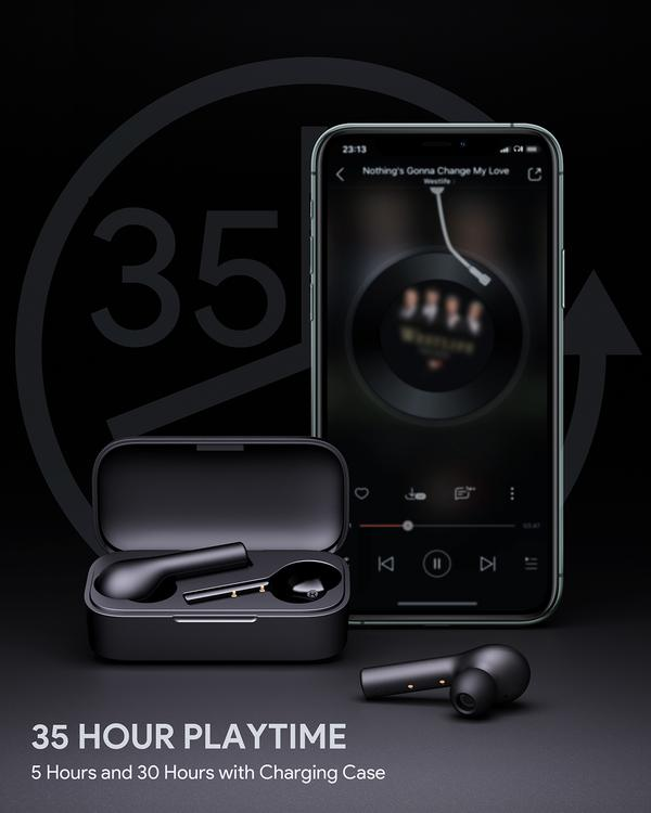 Aukey Ep T21 Move Compact True Wireless Earbuds 35H Playtime Bluetooth 5 0 Clear Calls Voice Assistant Lightweight Design Black“ Premium Quality, Stylish & Durable Protective Case