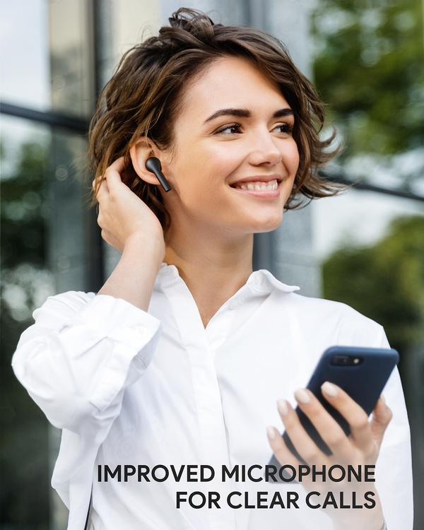 Aukey Ep T21 Move Compact True Wireless Earbuds 35H Playtime Bluetooth 5 0 Clear Calls Voice Assistant Lightweight Design Black“ Premium Quality, Stylish & Durable Protective Case