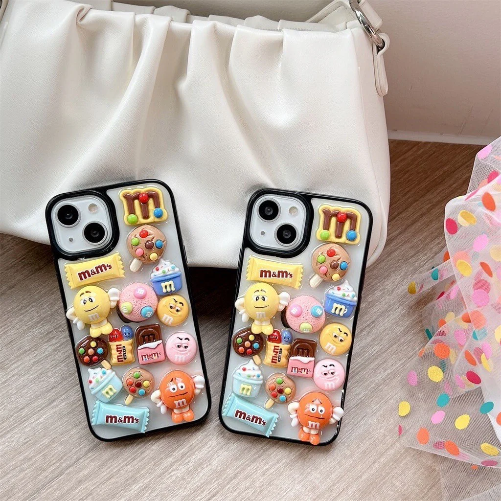 Resin Art Iphone Case Multi Coloured M M Chocolate Design Back Cover“ Premium Quality, Stylish & Durable Protective Case