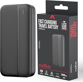 Maxlife MXPB-02 20000mAh Power Bank | 20W Fast Charging USB-C & USB-A