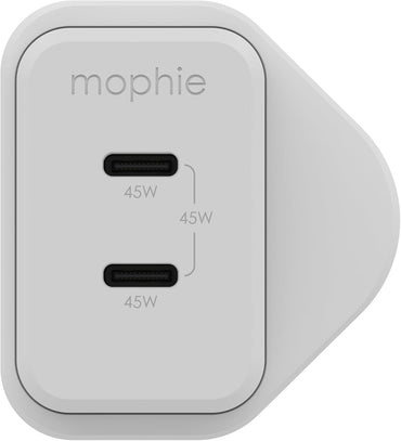 mophie speedport 45 GaN Wall Charger 2 x USB-C Ports - UK Plug