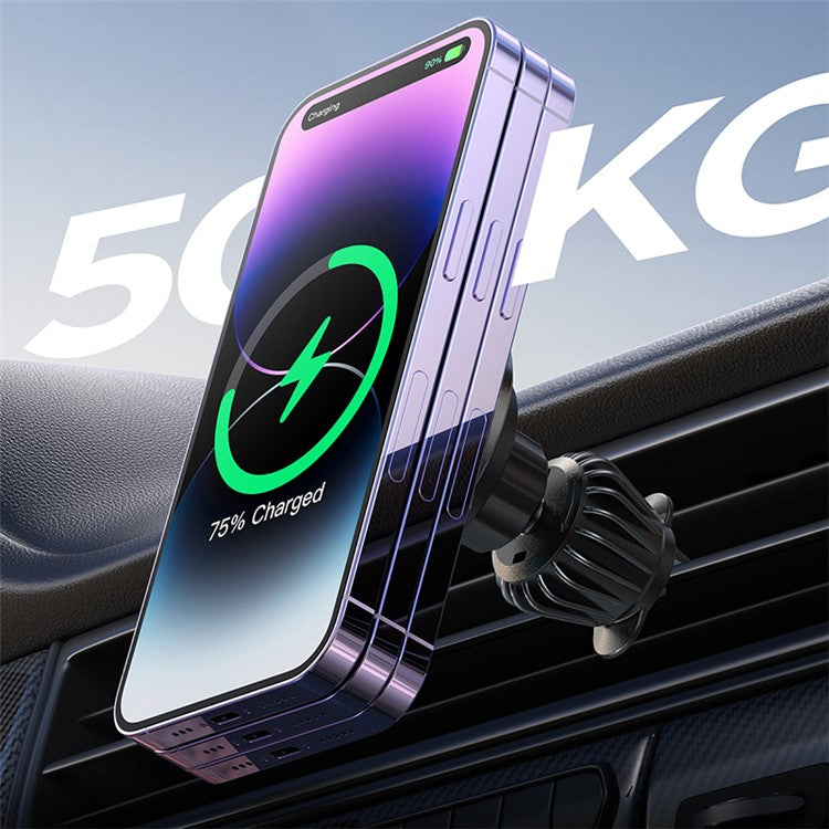 15W Magsafe Fast CAR Charger with Air Vent Holder For iPhone 11,12,13,14,15,16 Series and SAMSUNG S Series
