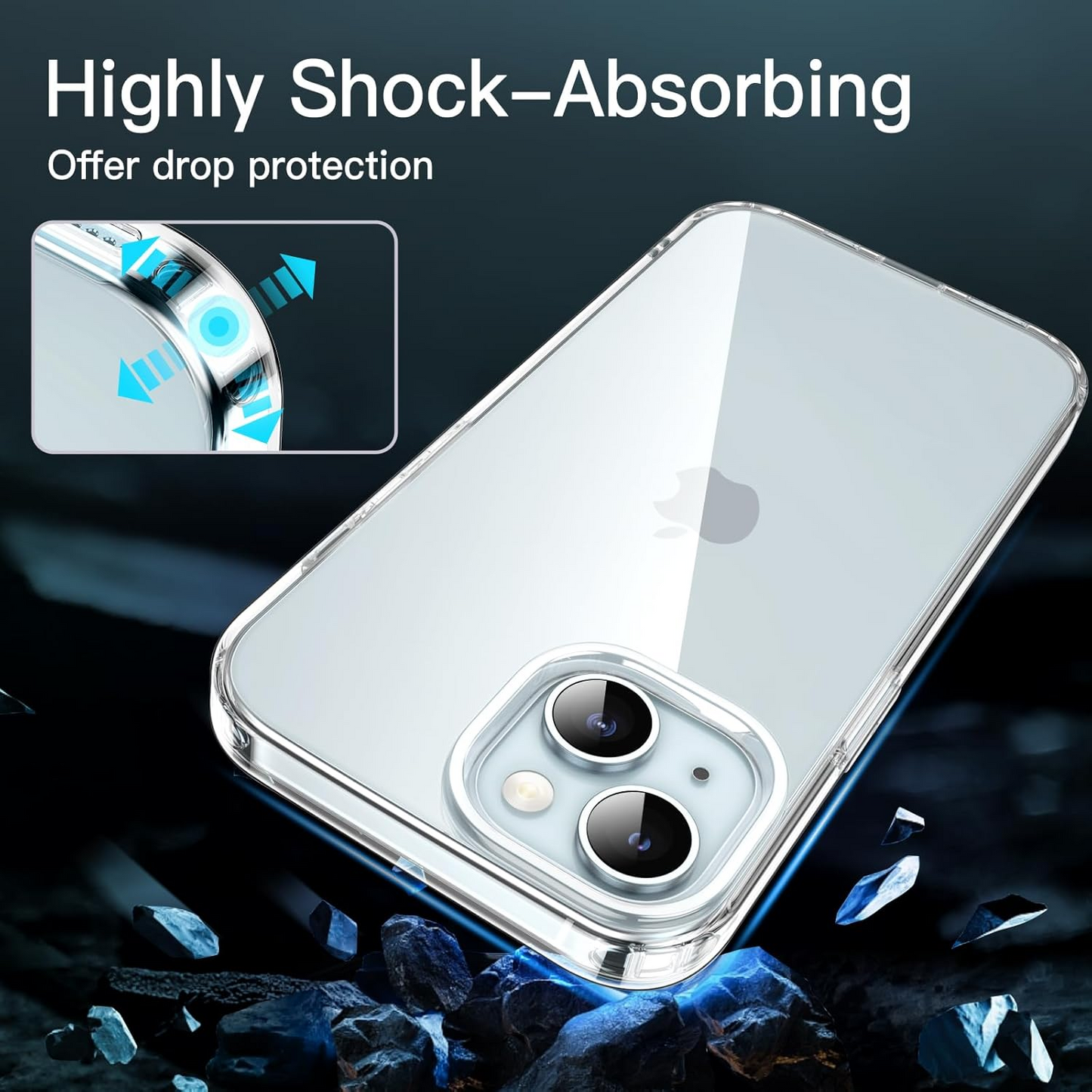 JETech Case for iPhone 15 6.1-Inch, Soft TPU Transparent Slim Protective Phone Cover with Shock-Absorption, Support Wireless Charging (Clear)