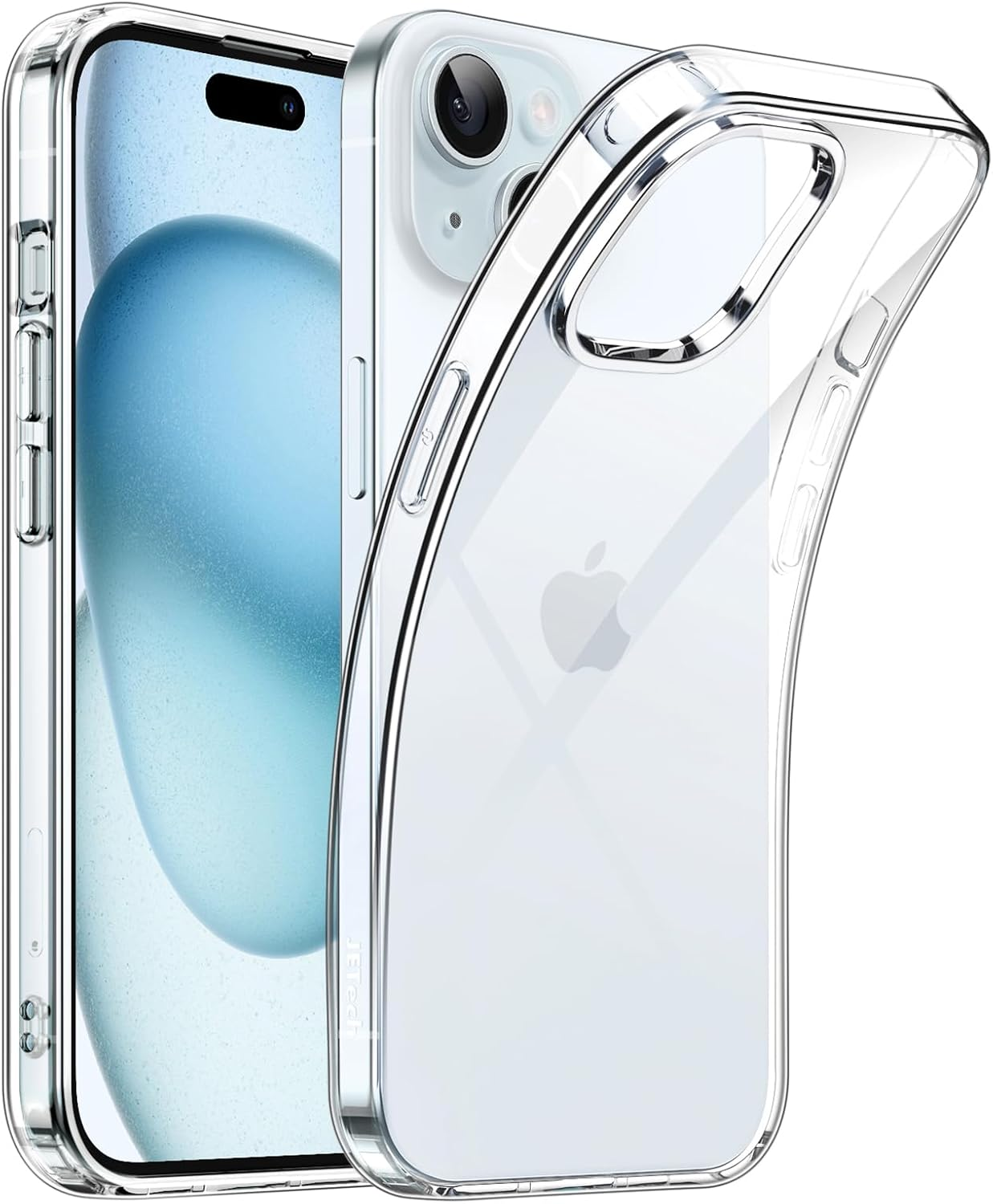 JETech Case for iPhone 15 6.1-Inch, Soft TPU Transparent Slim Protective Phone Cover with Shock-Absorption, Support Wireless Charging (Clear)