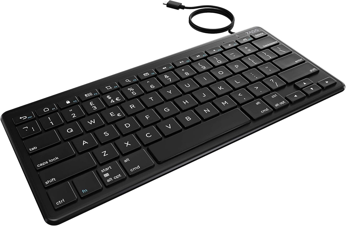 ZAGG Tablet Keyboard 1.5m USB-C Cable Connectivity Tablet Smartphone Pc Laptop Universal - QWERTZ