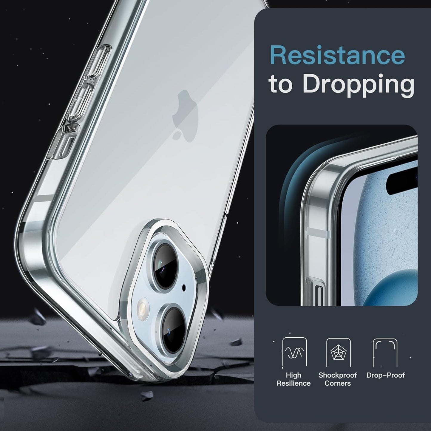 Gorilla Clear Case Back Cover For iPhones Shock Proof 2mm Thickness