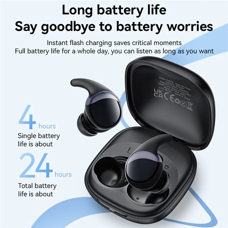 BT5.3 Long Battery Life Touch Control ANC Noise Reduction TWS Earphone Black