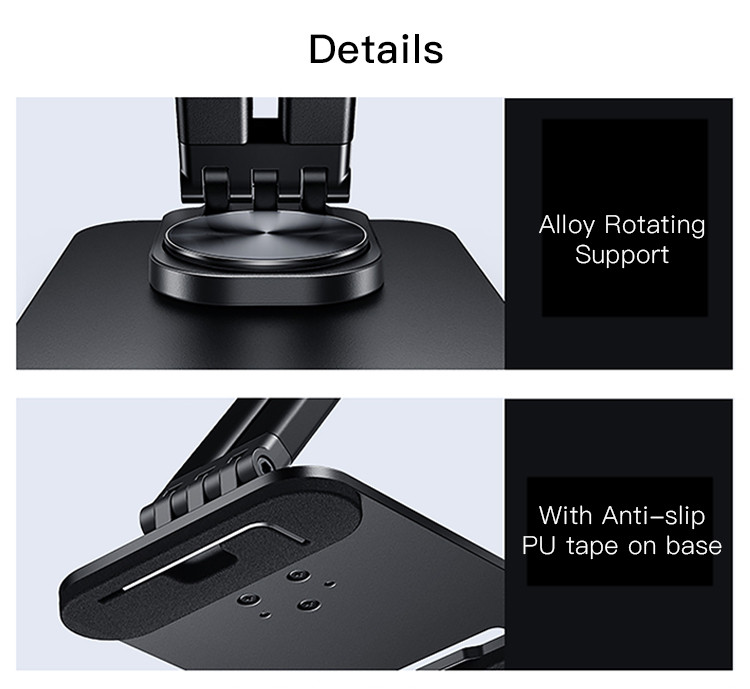 Yesido C183 Desktop Tablet Stands Aluminum Alloy Table Foldable Extend Support Desk Mobile Phone Holder