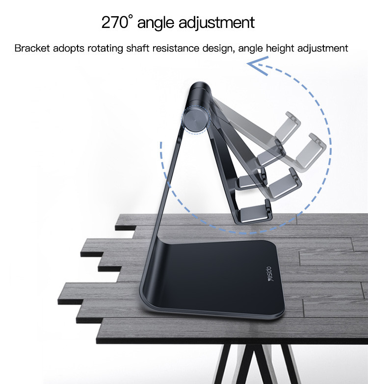 Yesido C96 Display Aluminium Table Adjustable Flexible Desktop Desk Tablet Mobile Phone Holder Mount