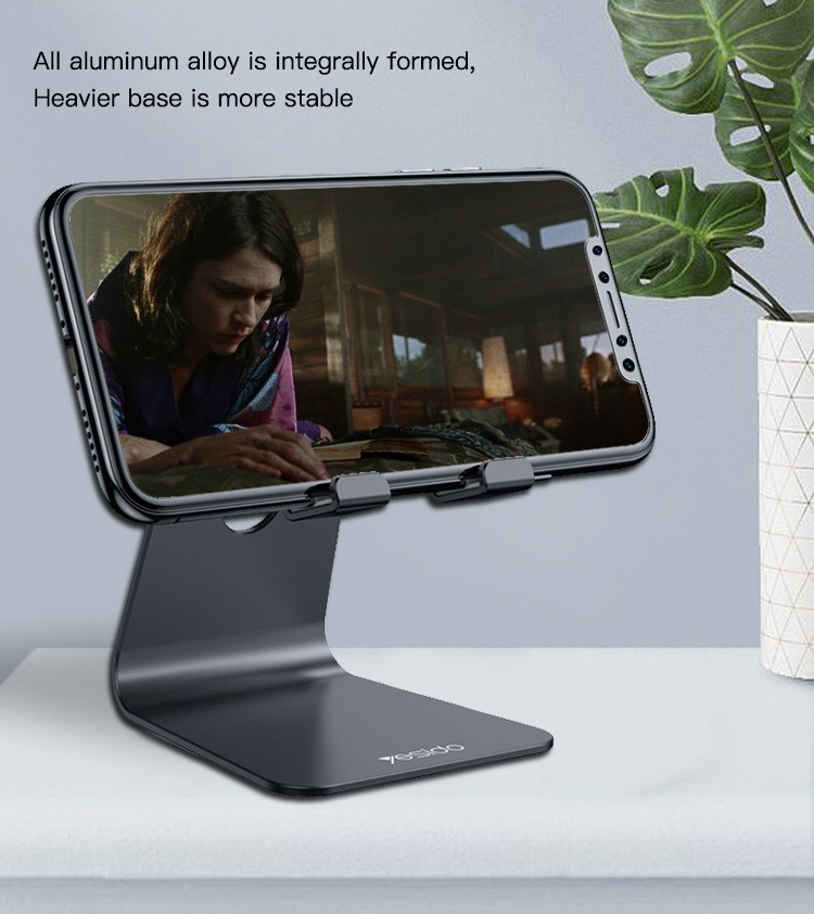 Yesido C96 Display Aluminium Table Adjustable Flexible Desktop Desk Tablet Mobile Phone Holder Mount