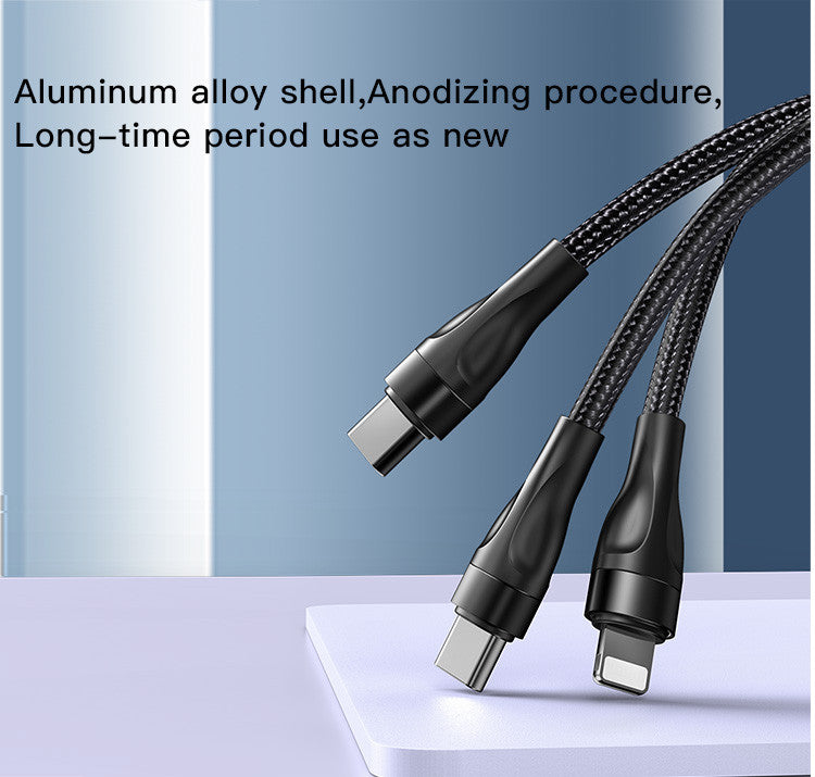 Yesido CA110 4 in 1 Charging Data Cable | Type-C to 2 TC + 2 IP Mobile Phone Charging Cable