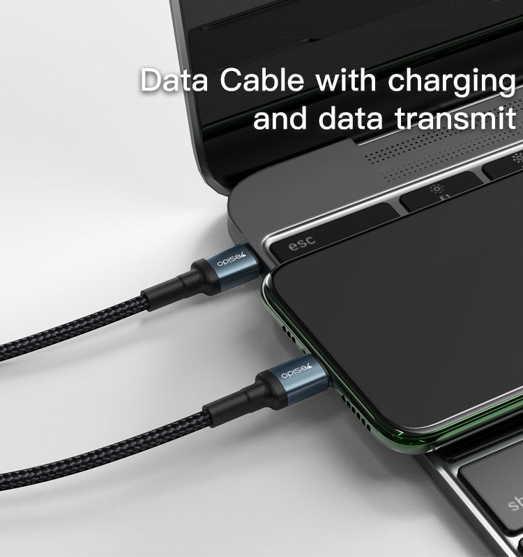 Yesido CA78 1.2M/2M/3M 60W Mobile Phone Tablet Laptop Fast Charging Type-C To Type-C Data Cable