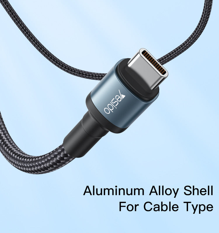 Yesido CA78 1.2M/2M/3M 60W Mobile Phone Tablet Laptop Fast Charging Type-C To Type-C Data Cable