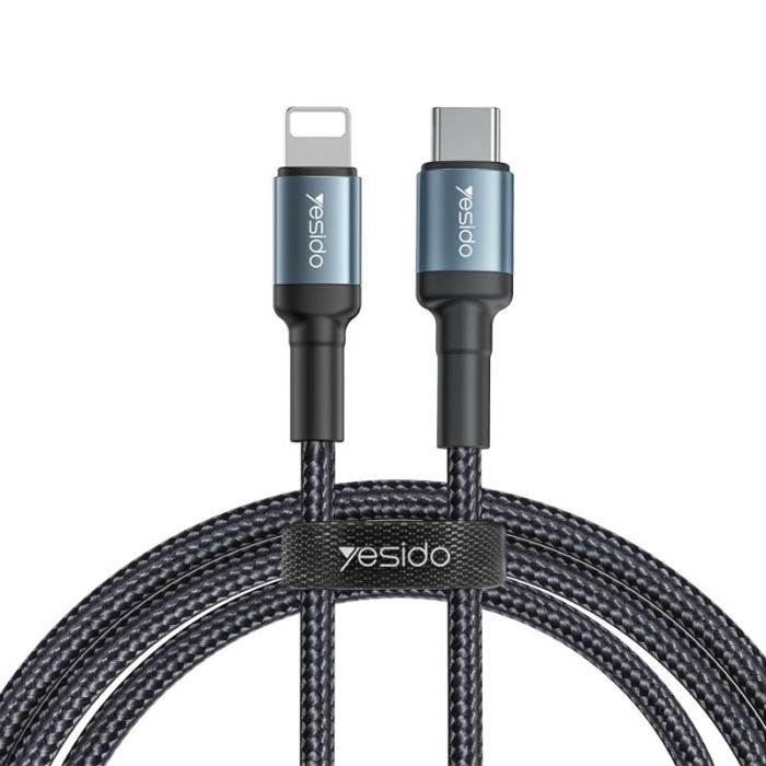 Yesido CA76 1.2M/2M/3M PD 20W Fast Charging Nylon PD Type-C to 8 Pin For iPhone Data Cable