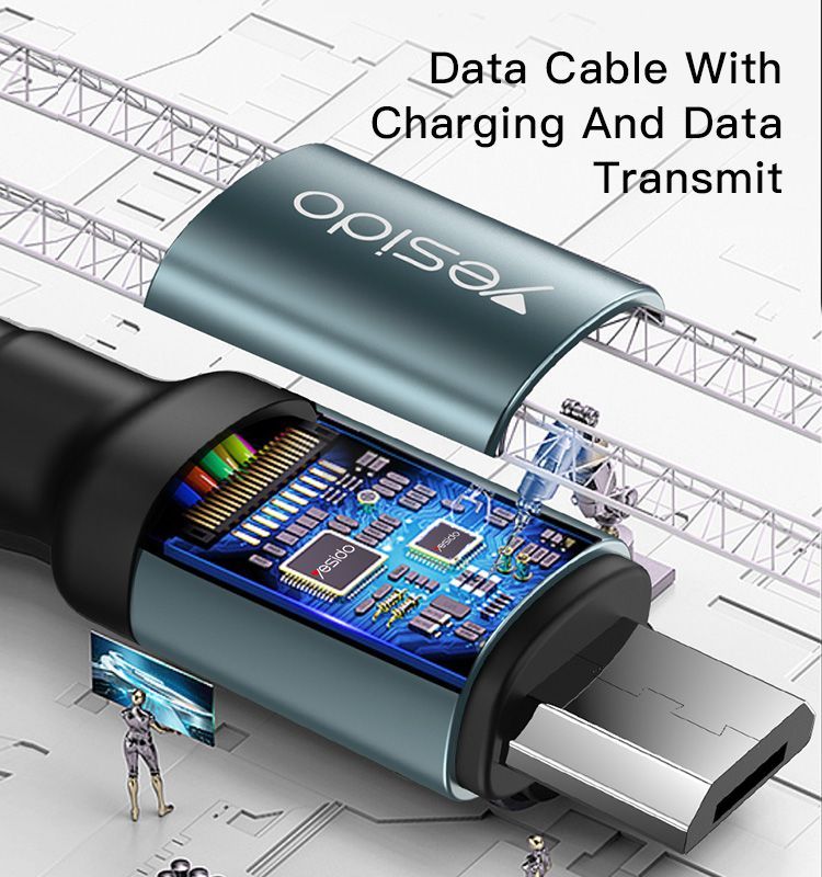 Yesido Ca74 1 2 2 3 Meters Nylon Braided Fast Charging Aluminum Alloy Usb To 8 Pin Data Cable“ Premium Quality, Stylish & Durable Protective Case