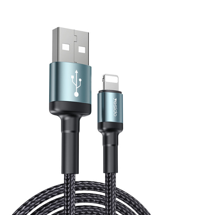 Yesido Ca74 1 2 2 3 Meters Nylon Braided Fast Charging Aluminum Alloy Usb To 8 Pin Data Cable“ Premium Quality, Stylish & Durable Protective Case