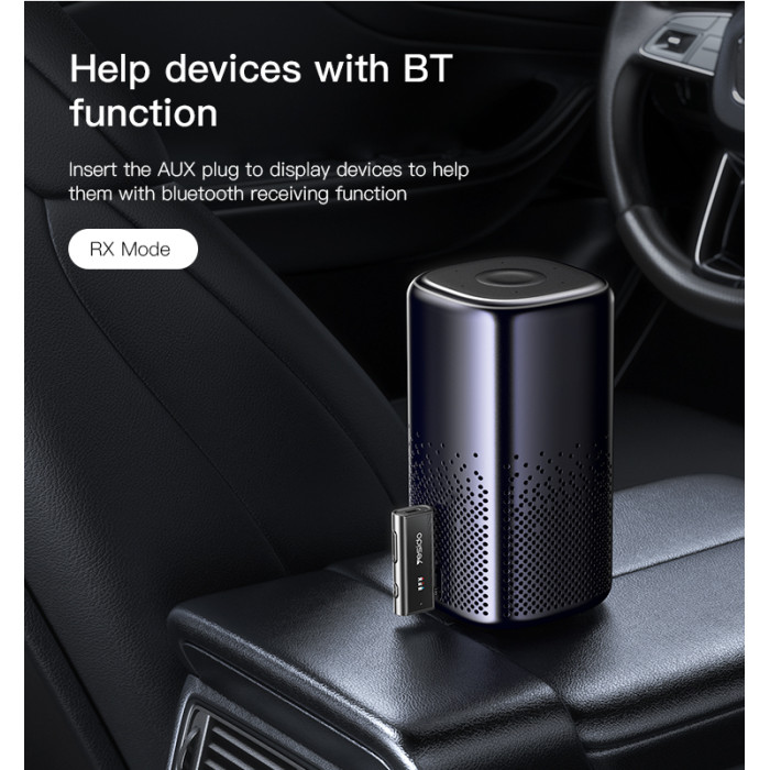 Yesido YAU41 2 in1 Wireless Adapter 3.5mm Audio AUX Adapter Bluetooth 5.1 Transmitter Receiver For Car