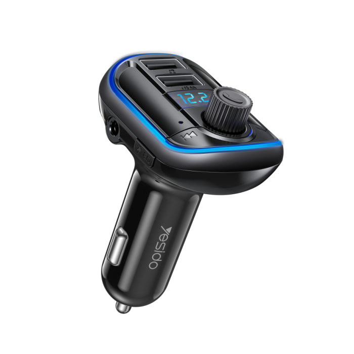 Yesido Y44 MP3 Player Bluetooths Cigarette Lighter Auto Charge Universal U Disk 2 Usb Car Charger