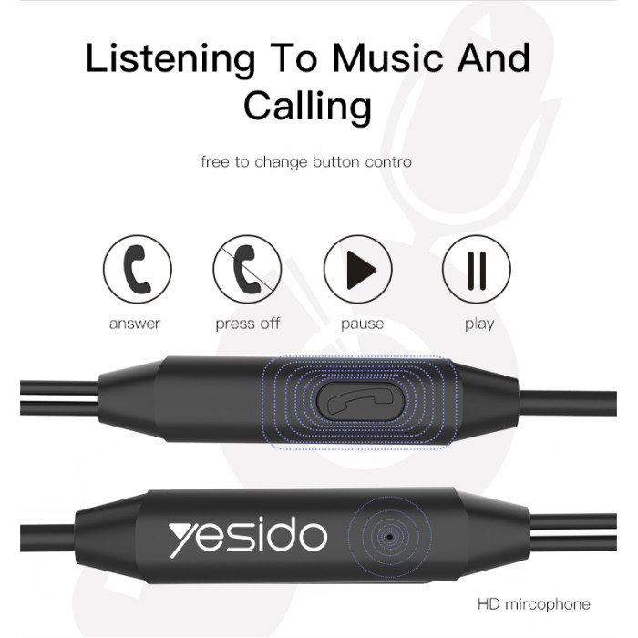 Yesido YH23 Hot Selling 3.5mm Wired With Built-in Mic And Remote Control Earbuds Earphone
