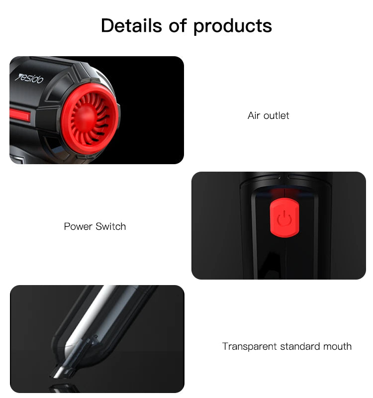 Yesido Vc03 Hot Selling 4500Pa Portable Compact Handheld Car Vacuum Cleaner“ Premium Quality, Stylish & Durable Protective Case