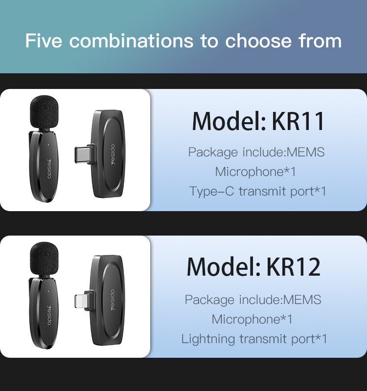Portable 360 Pickup Voice IP Type-c 2 in 1 Transmit Port 2 Wireless MEMS Microphone