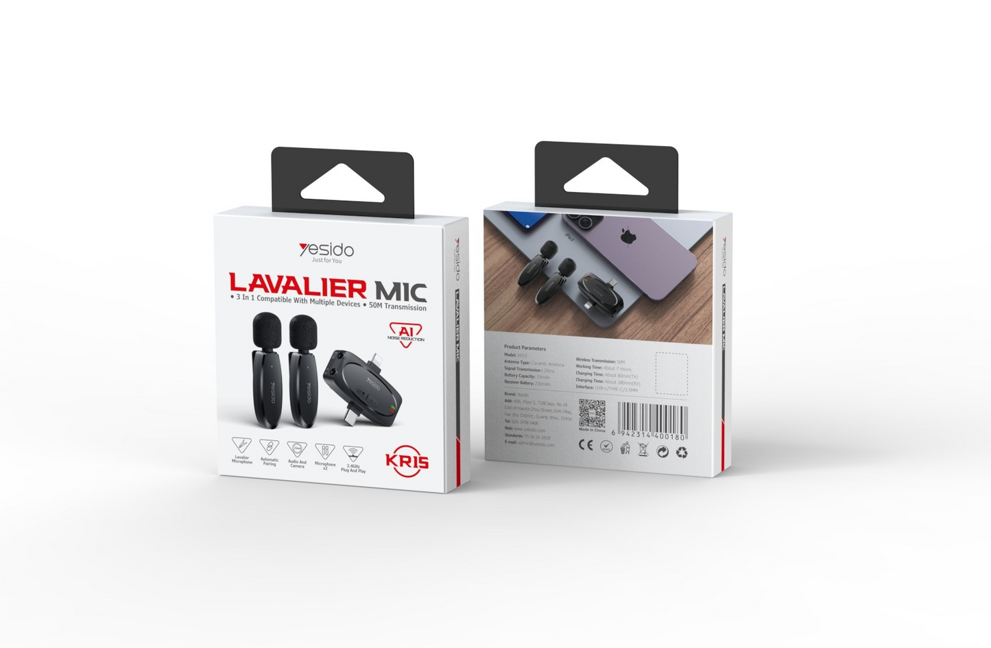 Portable 360 Pickup Voice IP Type-c 2 in 1 Transmit Port 2 Wireless MEMS Microphone