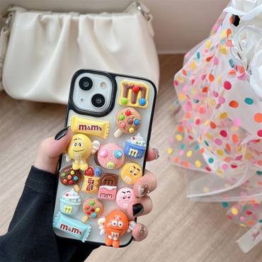 Resin Art Iphone Case Multi Coloured M M Chocolate Design Back Cover“ Premium Quality, Stylish & Durable Protective Case