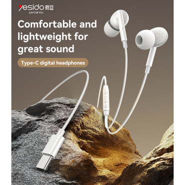 Yesido YH45 Type-C In-Ear Earphones with HD Mic and Remote Control