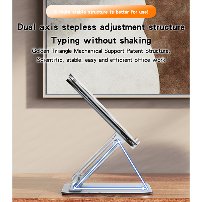 Super Strong Dual Arm Design Widely Compatible Biaxial Aluminum Alloy Tablet Laptops Holder“ Premium Quality, Stylish & Durable Protective Case