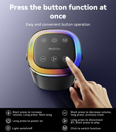 Yesido Ysw25 Bt5 3 360 Sound Effect 8W 1800Mah High Capacity Battery Ip67 Waterproof Rating Speaker“ Premium Quality, Stylish & Durable Protective Case