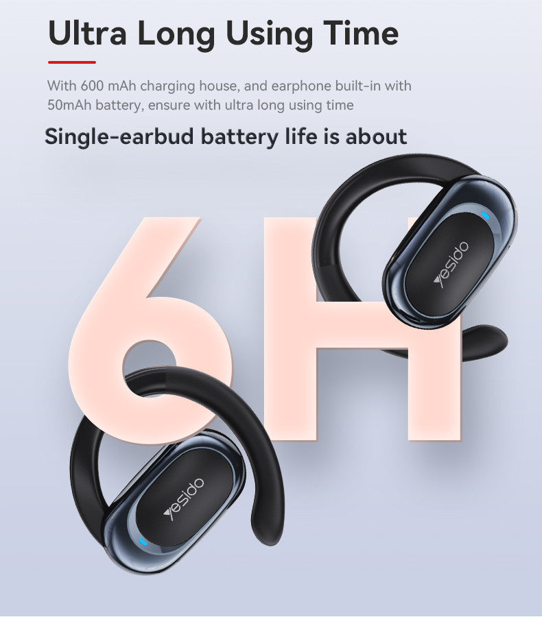 Yesido YSP13 BT5.3 Hanging On Ear Design With Trending Sounds Display OWS Wireless Air Conduction Earphone
