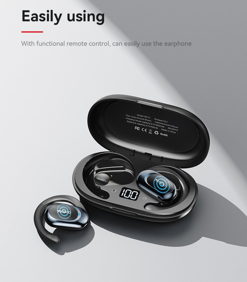 Yesido YSP13 BT5.3 Hanging On Ear Design With Trending Sounds Display OWS Wireless Air Conduction Earphone
