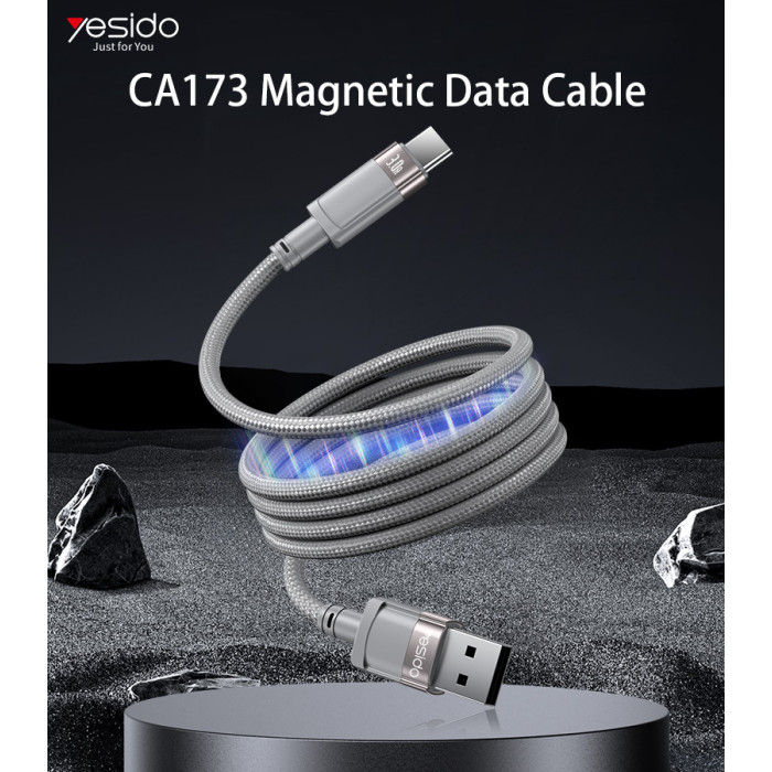 Yesido CA173 USB To Type-C 1 Meters Length Max 18W Fast Charging Magnetic Data Cable