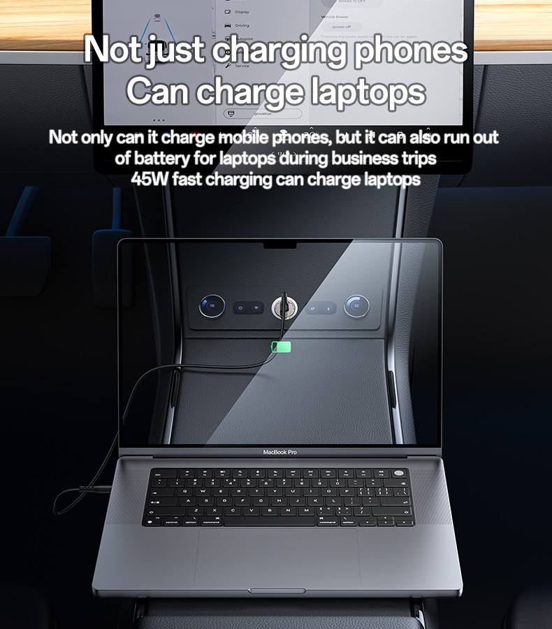 45W Fast Charging Mini Hidden Car Charger