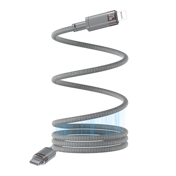 Yesido CA172L 1M Length TC To IP Built-in Intelligent Chip PD27W Fast Charging Magnetic Saving Data Cable