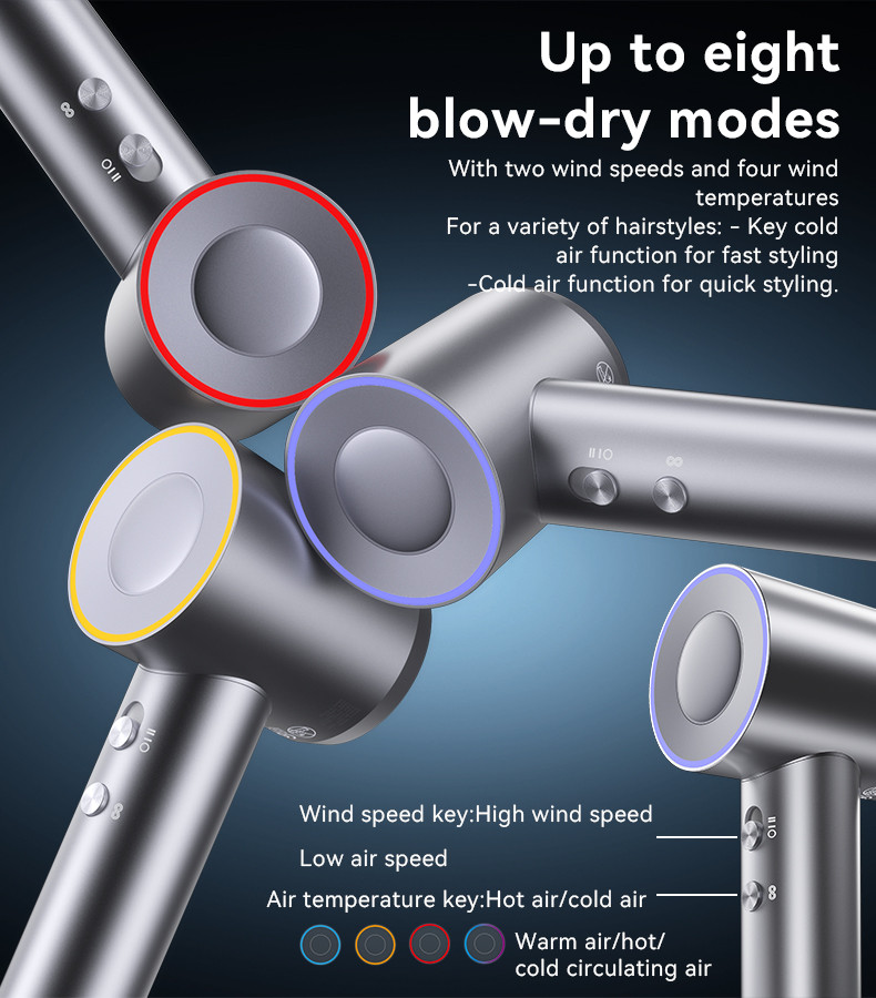 Negative Lon Conditioning Eight Blow-dry Modes Fast And Quick Drying Hair Dryer For UK