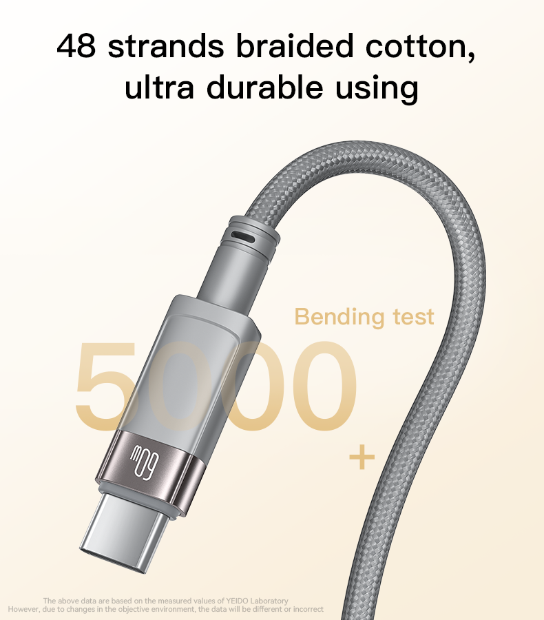 Yesido CA172C 1M Length TC To TC Built-in Intelligent Chip PD 60W Fast Charging Magnetic Saving Data Cable