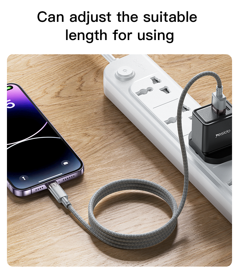 Yesido CA174 1 Meter 12W Fast Charging USB To IP With Max 480Mbps Data Transfer Magnetic Saving Data Cable