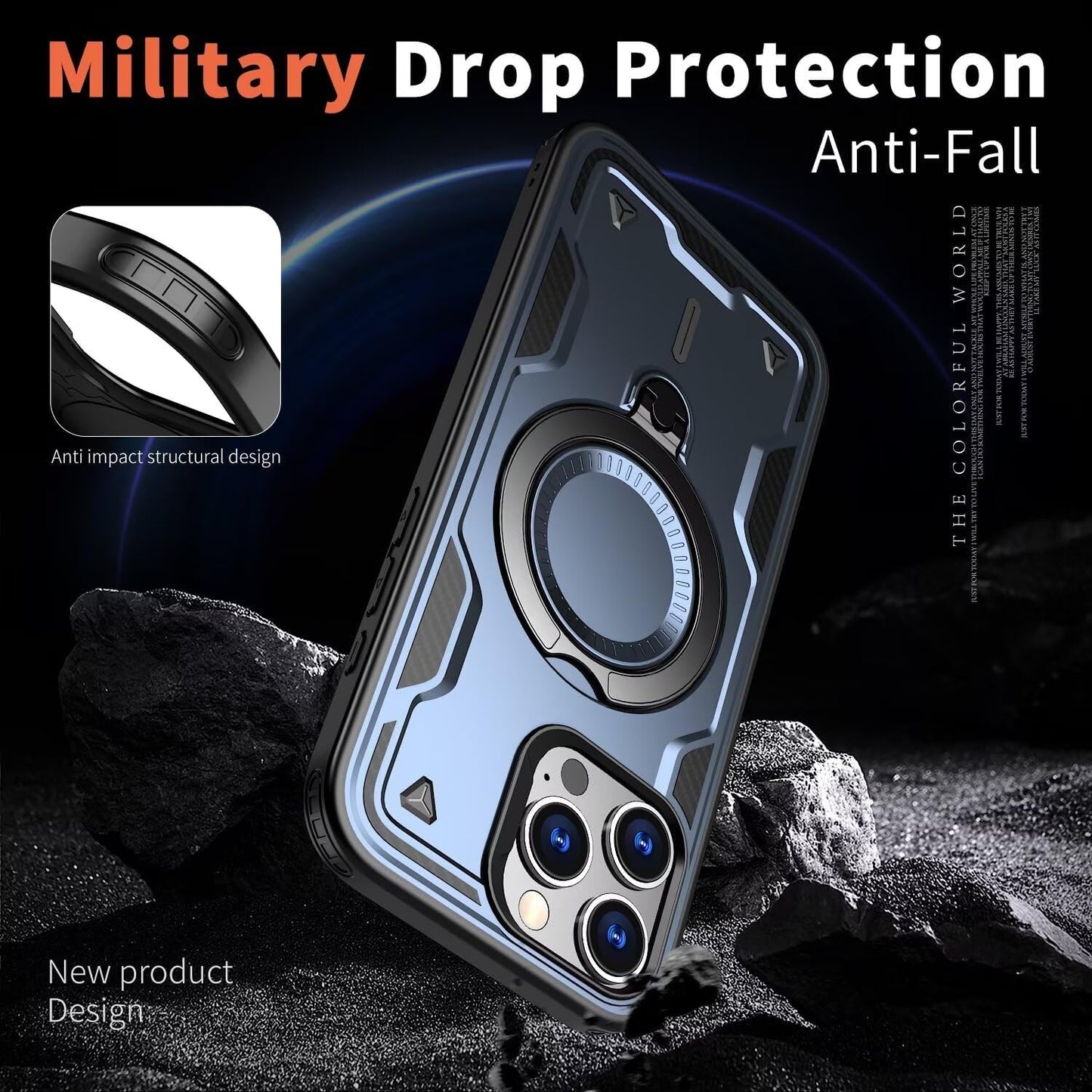 Armour Strong Stand Case For Magsafe iPhone 17 Pro Max,16,15,14,13,12 Complete Protection Cover 360 Rotate Strong Grip