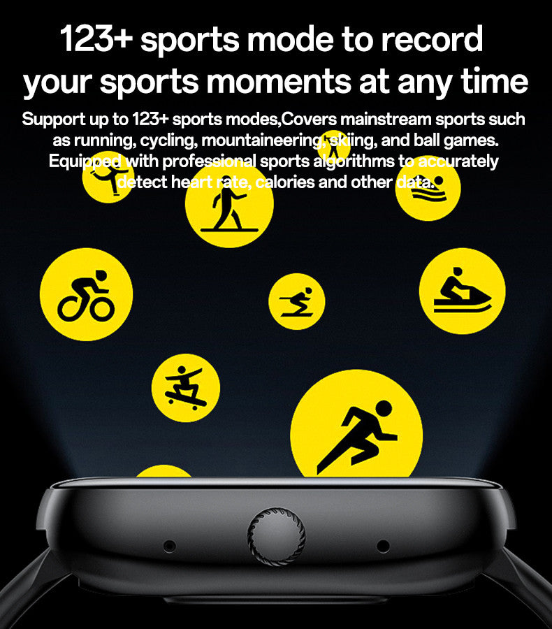 Yesido IO22 1.83 Inch Big Screen Real-time Message Notification Health Detection BT Smart Call Watch